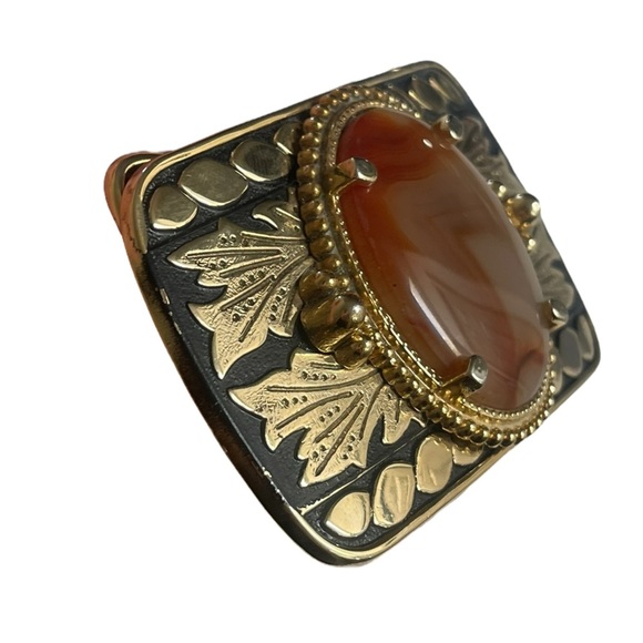 Banded Agate Metal Belt Buckle - Picture 6 of 7